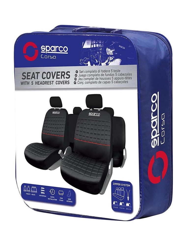 Sparco Juego De Fundas De Asiento Sparco Lazio Rojo