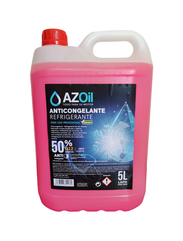 Azoil Anticongelante Refrigerante Orgánico G12 Rosa 50%